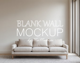 Blank Wall Mockup White Sofa Home Decor Interior Design Mockup For Wall Art Photo Prints Digital Download 1008