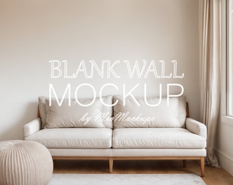 Blank Wall Mockup White Sofa Home Decor Interior Design Mockup For Wall Art Photo Prints Digital Download 1001