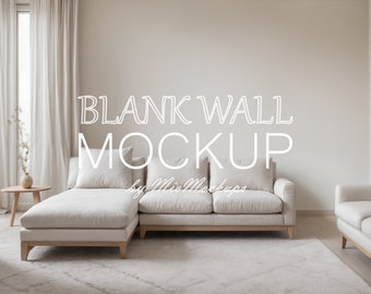 Blank Wall Mockup White Sofa Home Decor Interior Design Mockup For Wall Art Photo Prints Digital Download 1006