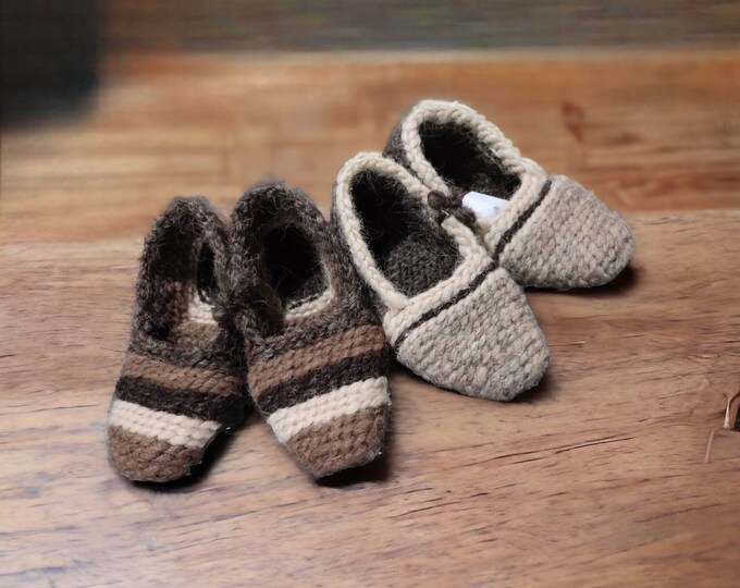 Slippers Handmade Natural New Hand knitted Wool Extra thick socks Warm Sheepskin Warm Slipper Purple Socks Color Casual All Sizes Wool Shoes