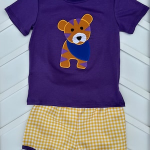 LSU Toddler Boy Embroidered Set Purple and yellow Geaux Tigers (Football season 2024) baby shower, Baby and Toddler Birthday Gift