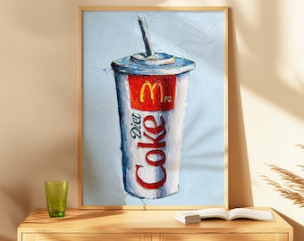 Mc Diet Coke Cup Oil Painting Art Print