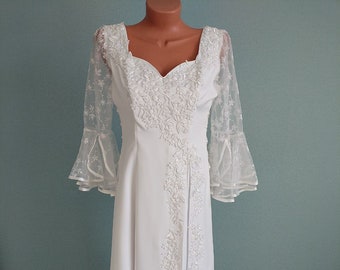 Vintage 00s long wedding dress XL