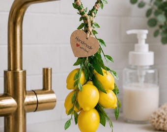 Handmade Lemon Cluster Soap | Hanging Faucet Citrus Decor | 150g