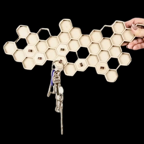 honeycombs Wooden key holder key rack wooden box, wall shelf, key organizer, wall key rack, key hooks, wall key holder, key organizer wall