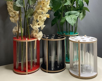 propagation station, bud vase, plant stand, plant holder, wood vase, plant propagation, modern vase, cylinder vase, flower stand unique vase