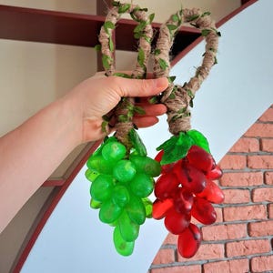 Handmade Grape Cluster Soap on Rope – 250 g (Red or Green)