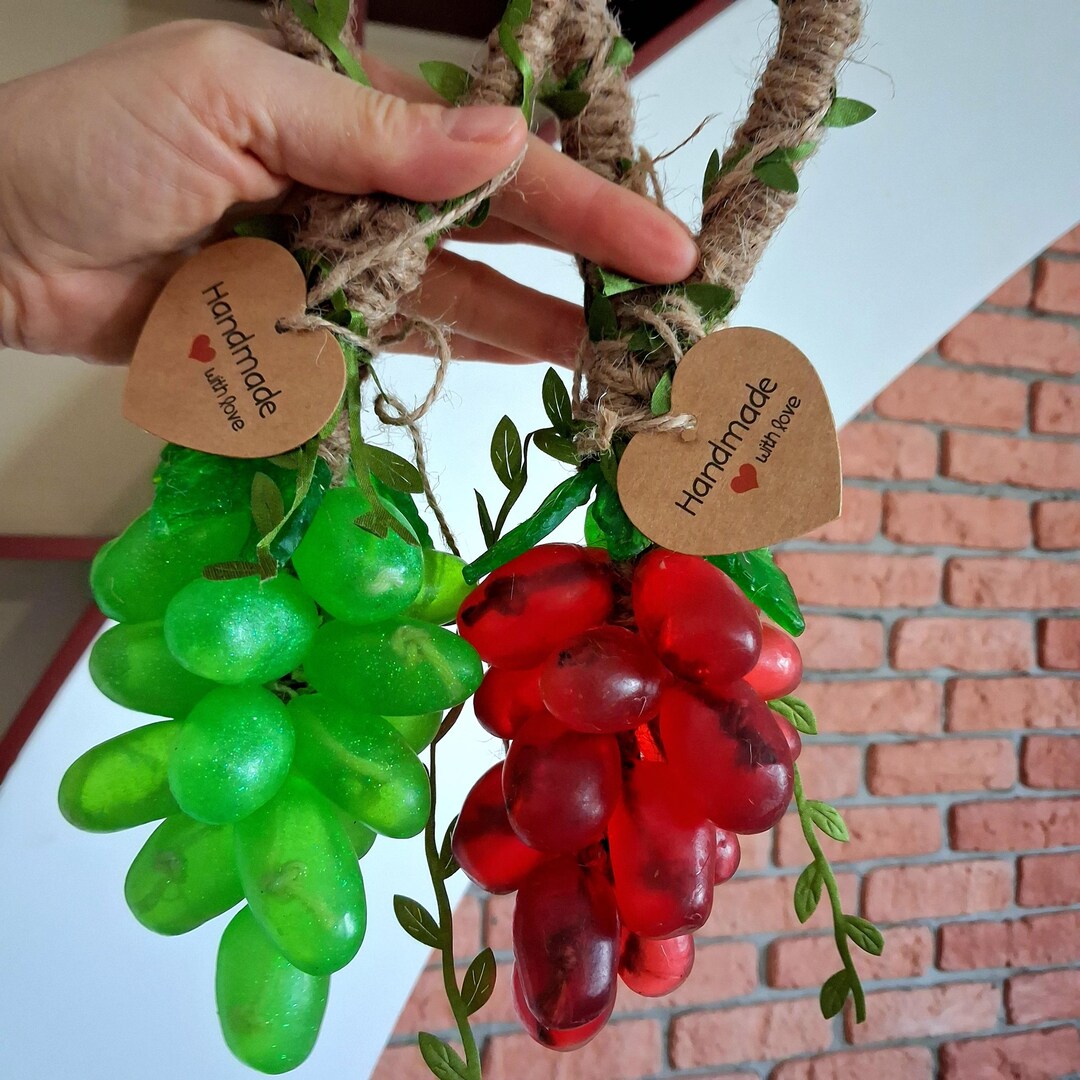 Handmade Grape Cluster Soap on Rope – 250 G (red or Green) - Etsy