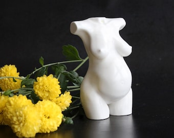 Pregnant Woman Silicone Mold: Torso Candle, Soap, and Resin Art