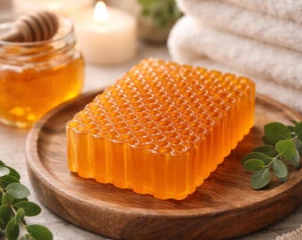 Sapone artigianale alla glicerina con struttura a nido d'ape – Barretta idratante naturale per spa