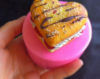 Heart Cake Silicone Mold, Food Grade, Soap, Resin, Candle Making