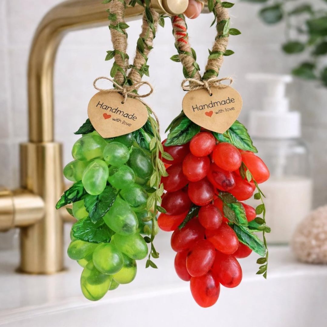 Handmade Grape Soap on a Rope – Natural Fruit Cluster Soap, Juicy Scent ...