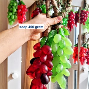 Handmade Grape Soap on a Rope: Natural Fruit Soap Bar, Bathroom Decor
