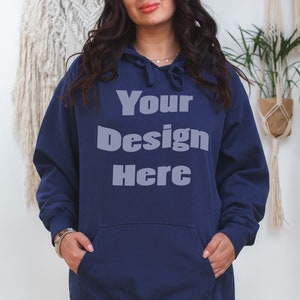 True Navy Comfort Colors Hoodie mockup 1567 Hoodie mockup 1567 True Navy mock up Real model