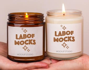 Candles mockup PSD White amber glass candle mockups Real product Printify POD soy candle mock Aesthetic