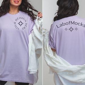 1717 Orchid Comfort Colors shirt mockup Front and back tshirt mock-up 2 Sided mockup