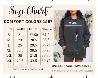Comfort Colors 1567 Size Chart Oversized Hoodie Size Chart Unisex