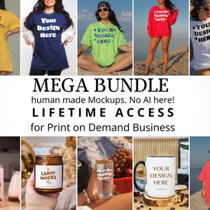 Ensemble de maquettes avec accès à vie à toute la boutique pour impression à la demande, plus de 1 000 maquettes, Styles et produits de POD populaires, modèle réel, pas d'IA
