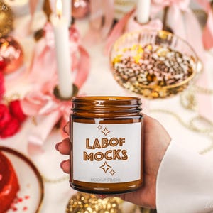 Amber candle Valentines Day mockup Soy candle jar mock-up 9 oz Real product Printify POD candle mock Trendy Cute