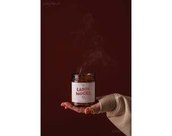Amber candle mockup Soy candle jar mock-up 9 oz Real product Printify POD candle mock Trendy Minimal
