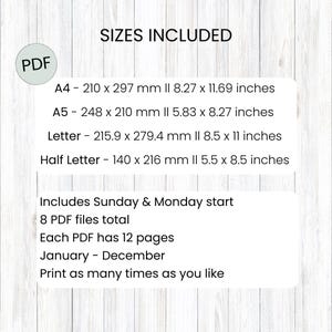 2026 Minimalist Printable Calendar – Landscape, Lined, Black & White (Instant Download) image 4