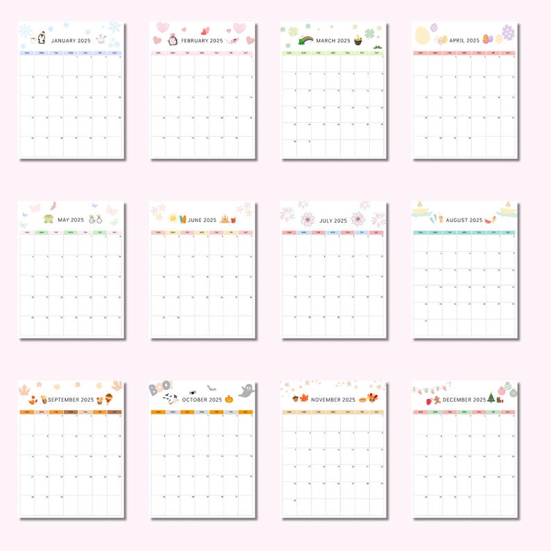 2025 Printable Monthly Calendar Portrait Monthly Planner With Photos ...