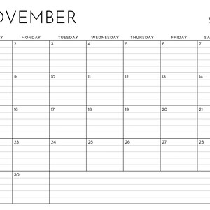 Editable 2026 Calendar | Fillable PDF | Printable | Minimalist Black ...