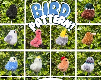 12 in 1 Bird Crochet Pattern - Amigurumi