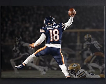 Caleb Williams "Jump Man" Canvas Wall Art, Chicago Bears Football Decor