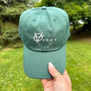Vegan Anarchy Hat - Multiple Colors Dad Hat, Animal Rights Activist, Vegan Streetwear, Vegan Punk Baseball Cap, Plant-Based Resistance