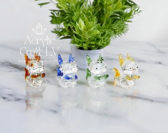 Tiny Glass Dragons Figurine for Desk • Home Decor • Hand Blown Glass Dragon Statue  • Figurine Gift • Summer Decor & Windowsill Decoration