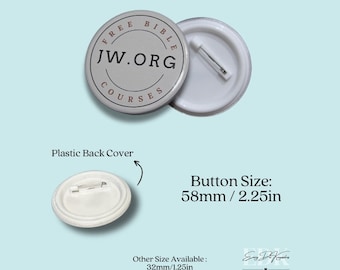 Jw.org Free Bible Courses Pin-Back Button | Ministry Pioneer Gifts