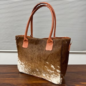 Real Cowhide Tote Bag Purse Cowhide Hair on Tote Bag Natural Cowhide Tote Bag Cowhide Shoulder Bag Western Bag Large Tote Bag Cowhide Purse