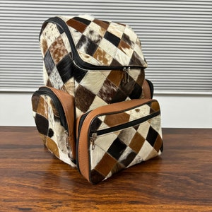 Rindsleder Windel Rucksack Tasche Rindshaar auf Rucksack Tasche Echtes Rindsleder Umhängetasche Handmade Western Tasche Kleinkind Tasche Reisetasche Geschenk für Mama
