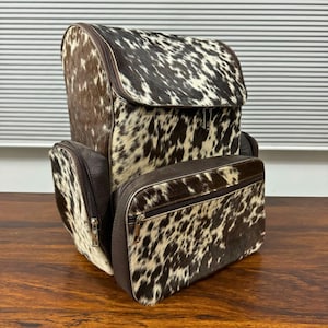 Sac à dos à langer en cuir de vachette Sac à dos en cuir de vachette Sac à bandoulière en cuir de vachette Sac western Sac cheveux sur peau Sac western en cuir Sac western cartable
