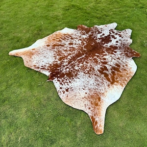 Cowhide Rug Brown & White Hair on Cowhide Rug Natural Cowhide Floor Rug Large Cowhide Rug Brazilian Cowhide Rug Western Rug Wall Decor Gift