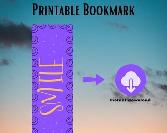 Smile bookmark , Digital bookmark , Printable Bookmarks, Bookmark , Instant download