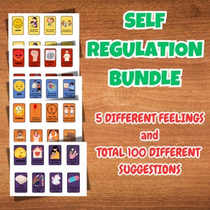 Self-Regulation Zones Flashcards: Kids Emotions & Calming Strategies (Printable PDF Bundle A4 Size )