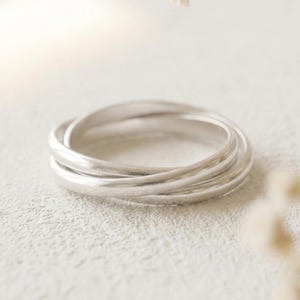 Sterling Silver Intertwined Twist Ring – Minimalist Stacking Band Everyday Jewelry