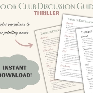 Book Club Thriller Discussion Guide | Book Club Questions