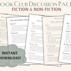 Book Club Discussion Bundle | Fiction Discussion Guide | Non-Fiction Discussion Guide | Book Club Questions