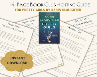 Pretty Girls Book Club Hosting and Discussion Guide | Printable Guide | Book Club Questions | Template | Karin Slaughter