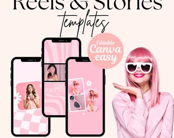 Editable Instagram Reel and  Story Templates for Canva: Social Media Designs for Female Entrepreneurs