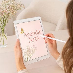 Agenda digital e imprimible 2026 en español para mujeres; plantilla editable Canva ;Derechos de reventa MRR-PLR. Compatible Ipad, Goodnotes. image 5