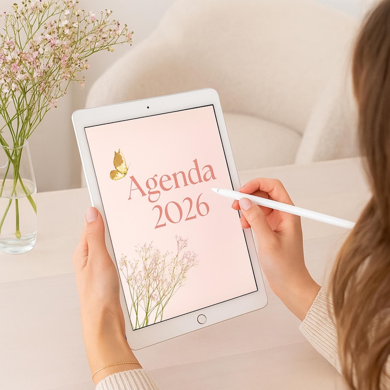 Agenda digital e imprimible 2026 en español para mujeres; plantilla editable Canva ;Derechos de reventa MRR-PLR. Compatible Ipad, Goodnotes. image 5