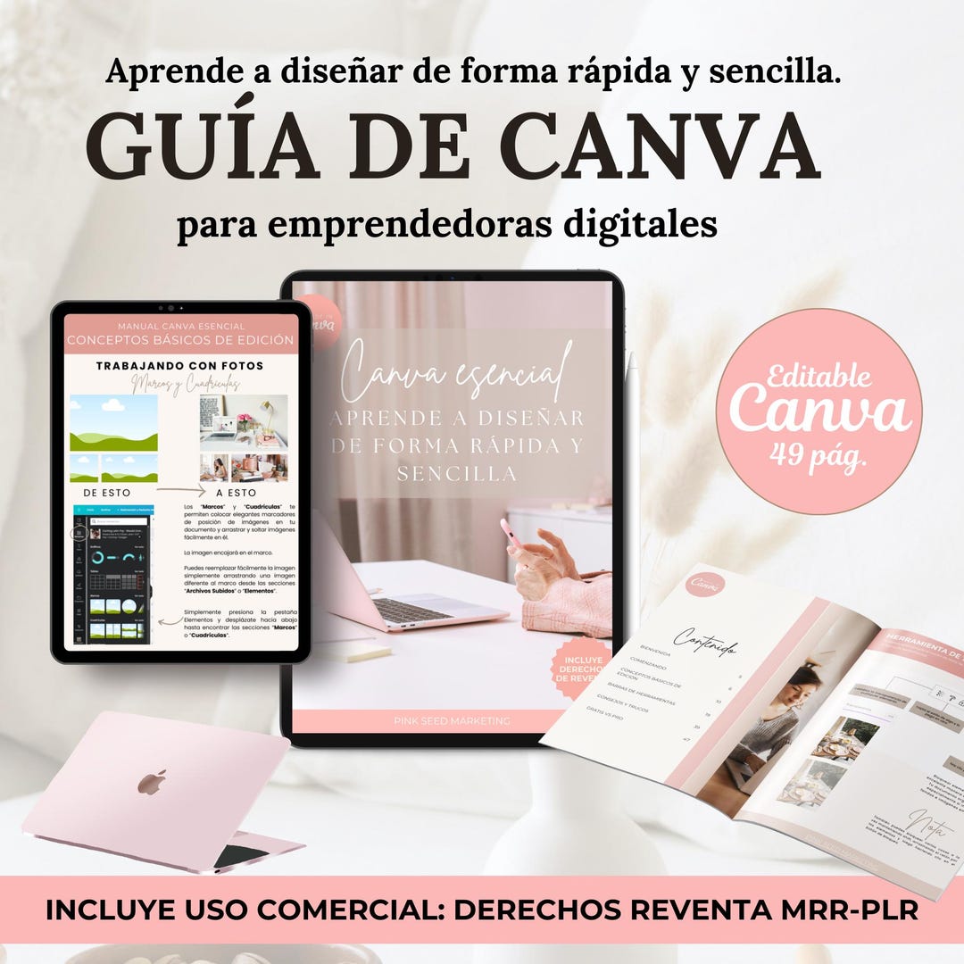 Canva Guide in Spanish | PLR MRR Resell Rights | Editable Canva ...