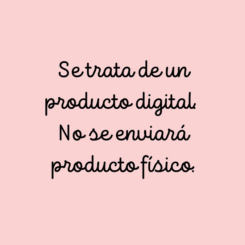 K&ouml;nnte beinhalten: Text auf rosa Hintergrund, der lautet: "Se trata de un producto digital. No se enviar&aacute; producto f&iacute;sico."