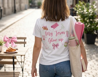 Christian Women T-Shirt  | Faith-Based tee for Jesus loving girls | Jesus Glow up | Christian gift