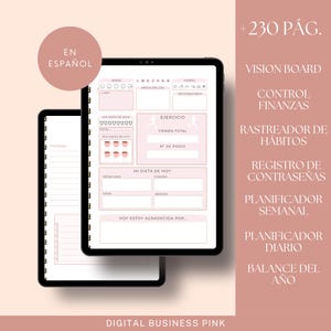 Agenda digital e imprimible 2026 en español para mujeres; plantilla editable Canva ;Derechos de reventa MRR-PLR. Compatible Ipad, Goodnotes. image 3