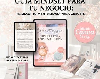 Entrepreneurial Mindset Guide in Spanish | PLR MRR Canva Template | Passive Income Digital Product